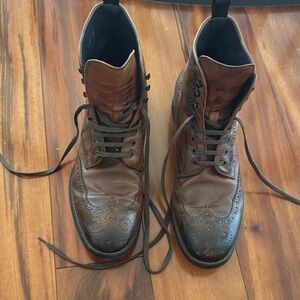 To Boot Men's Rich Brown Leather Brogue Boots